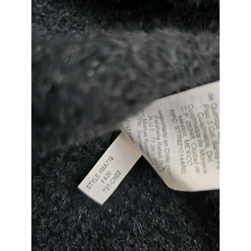 Madewell ~Woman Size XL~ Black Knit Pullover Sweater Crewneck Wool Blend.